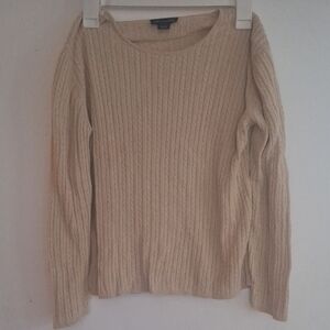 Ann Taylor Women's Beige Ribbed Sweater